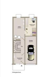 Grundriss Untergeschoss mit Gästezimmer